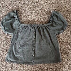 American Eagle Outfitters Green Puff Sleeve Blouse size small